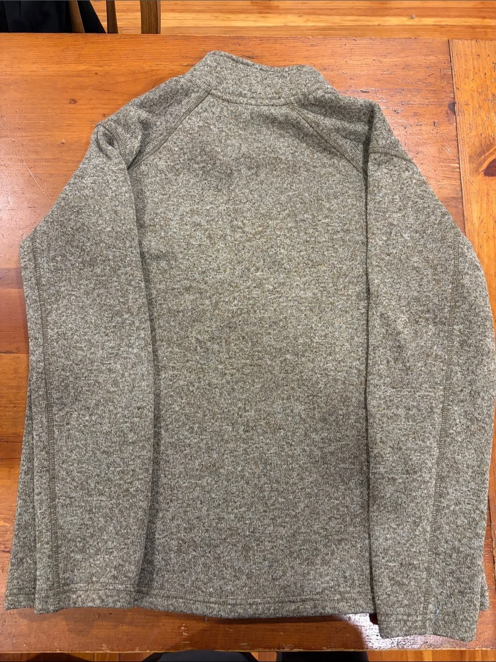 Eddie Bauer Men's Heather Olive Quarter-Zip Pullover